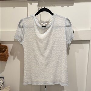 Bar III Soft Blue and White Short Sleeve Tee